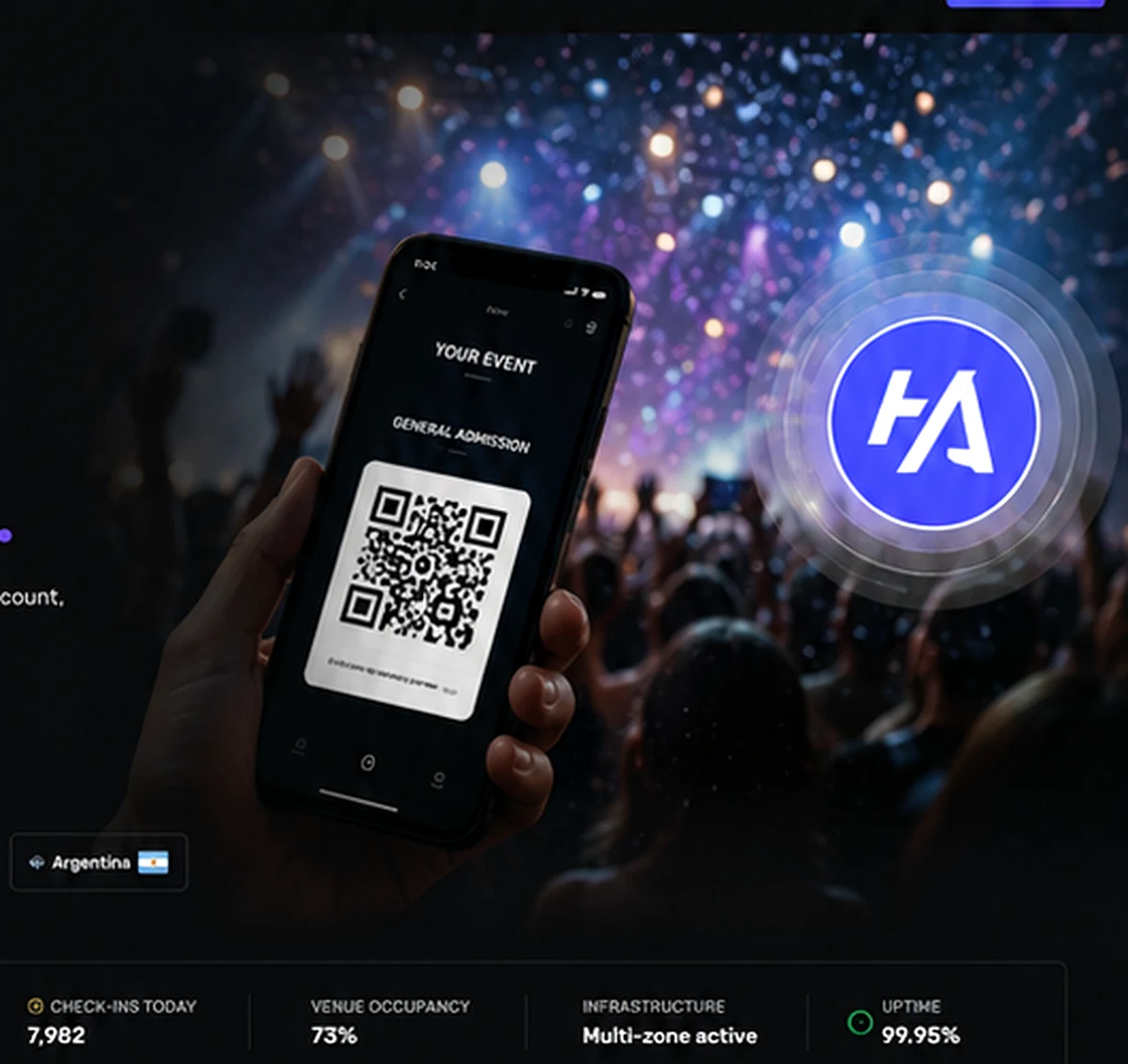 Attendee presenting a QR ticket at a live event